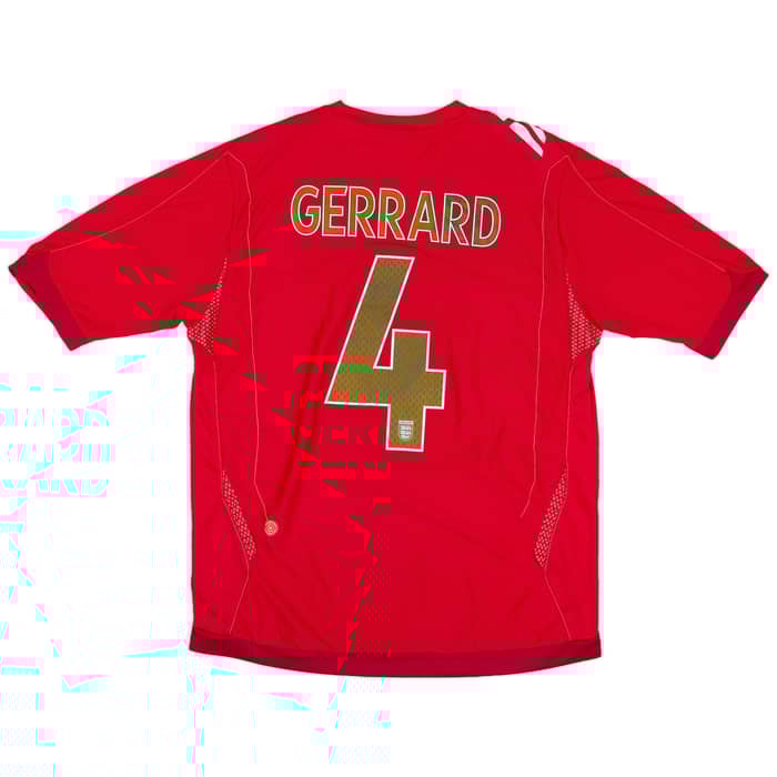 2006-08 England Away Shirt Gerrard #4 - 7/10 - (L)