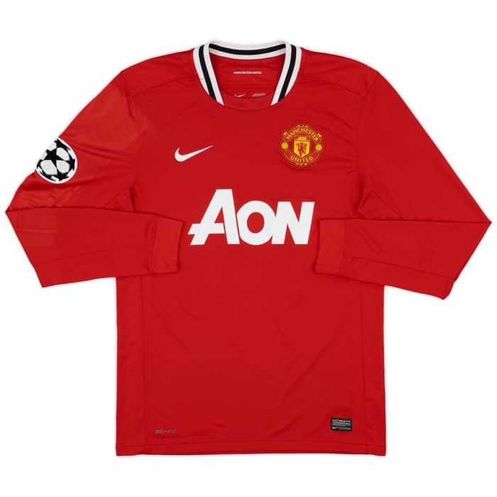 2011-12 Manchester United Home L/S Shirt Rooney #10 - 7/10 - (M)