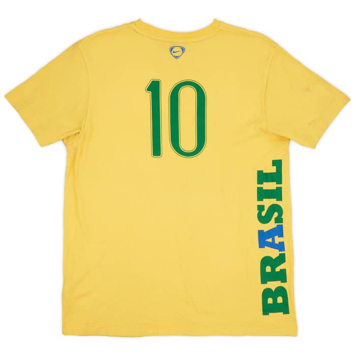 2008-09 Brazil 'Ronaldinho' Nike Cotton Tee #10 - 6/10 - (L)