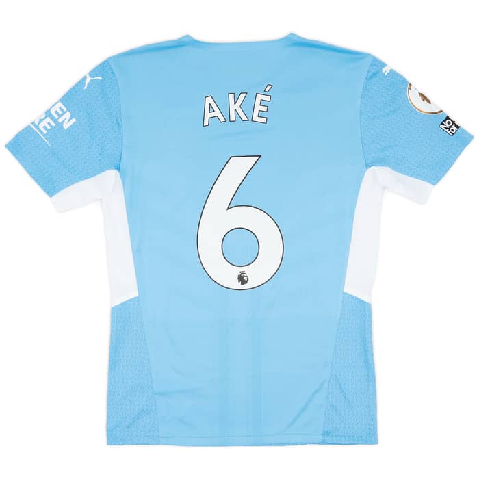 2021-22 Manchester City Match Issue Home Shirt Ake #6