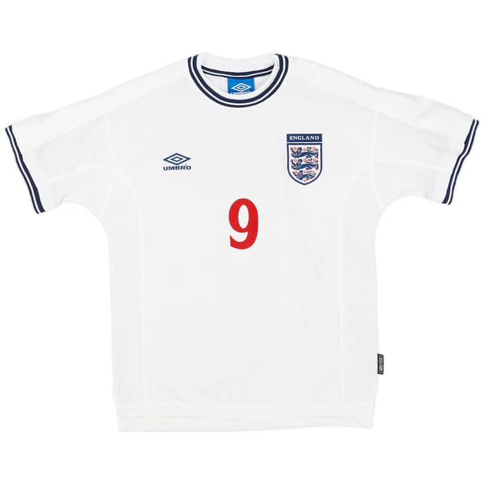 1999-01 England Home Shirt Shearer #9 - 6/10 - (M)
