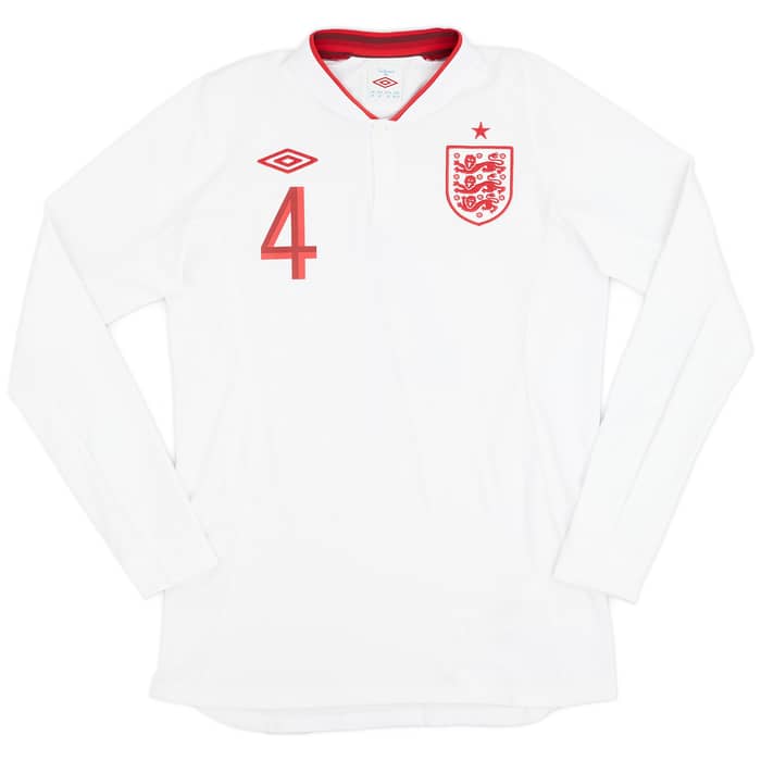 2012-13 England Home L/S Shirt Gerrard #4 - 9/10 - (M)