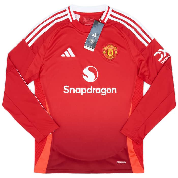 2024-25 Manchester United Home L/S Shirt (KIDS)