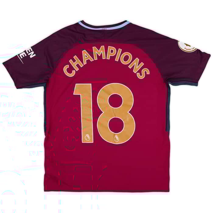2017-18 Manchester City Away Shirt Champions #18 - 8/10 - (XL.Boys)