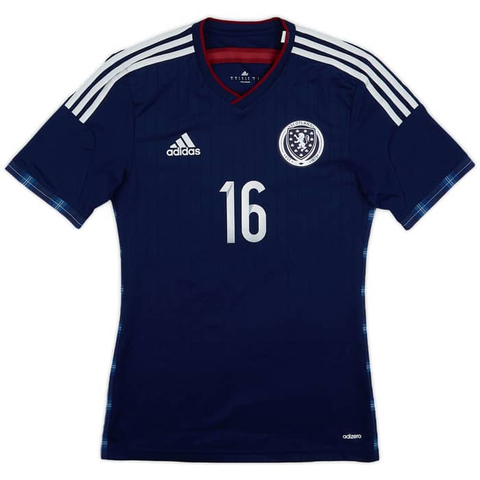 2014-15 Scotland Player Issue Home L/S Shirt #16 - 10/10 - (S)