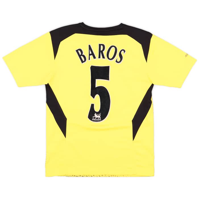 2004-06 Liverpool Away Shirt Baros #5 - 7/10 - (L.Boys)