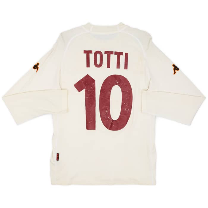 2000-01 Roma Away L/S Shirt Totti #10 - 4/10 - (S)