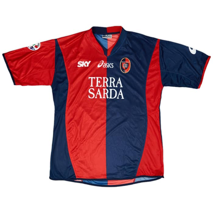 2005-06 Cagliari Match Worn Home Shirt Bize #2