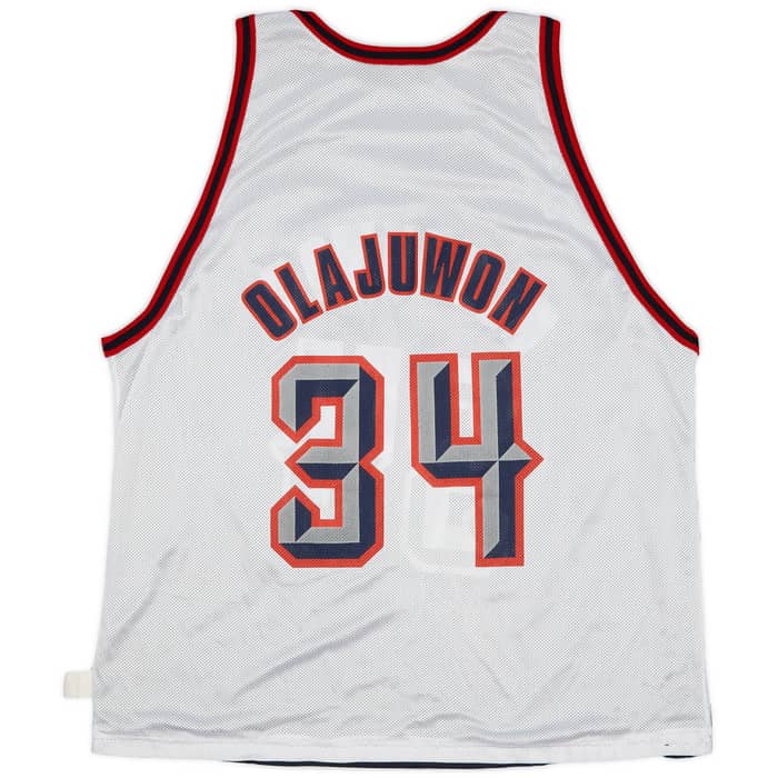 1995-01 Houston Rockets Olajuwon #34 Champion Reversible Jersey - 8/10 - (XL)