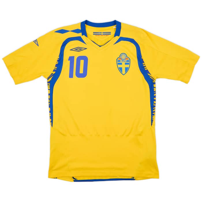 2007-09 Sweden Home Shirt Ibrahimovic #10 - 6/10 - (S)