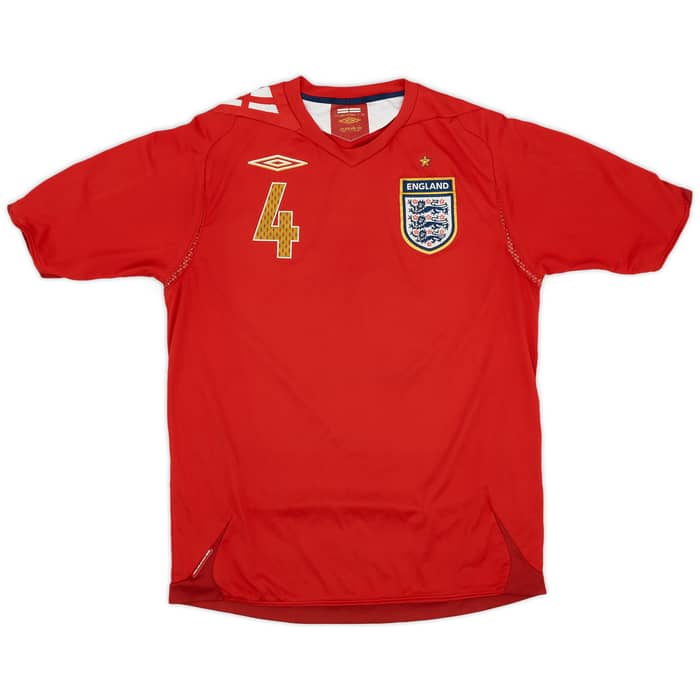 2006-08 England Away Shirt Gerrard #4 - 7/10 - (M)