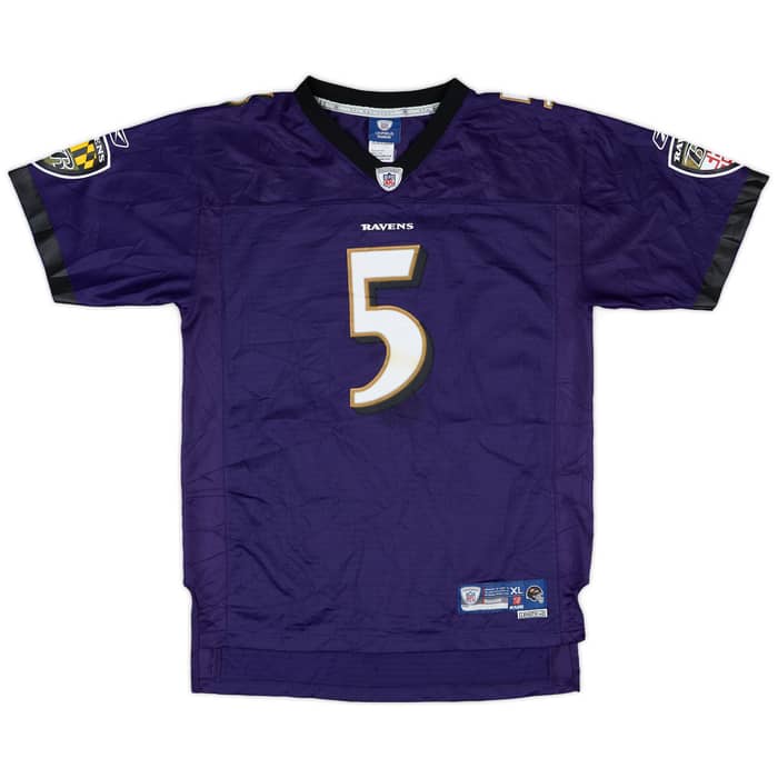 2008-11 Baltimore Ravens Flacco #5 Reebok Premier Home Jersey - 6/10 - (XL.Boys)