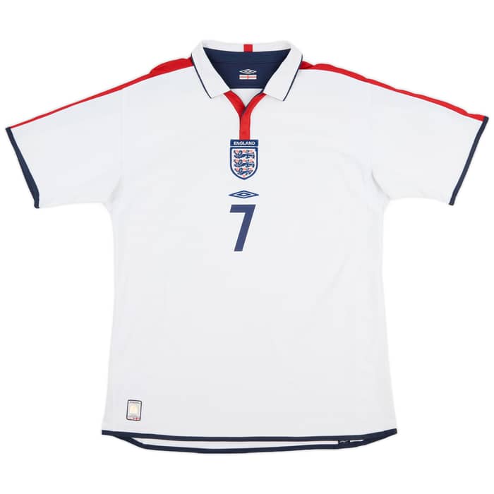 2003-05 England Home Shirt Beckham #7 - 6/10 - (XL)