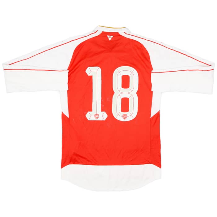 2015-16 Arsenal Authentic Home L/S Shirt #18 - 7/10 - (M)