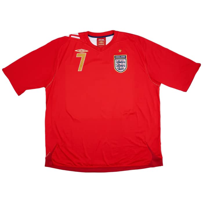 2006-08 England Away Shirt Beckham #7 - 9/10 - (3XL)