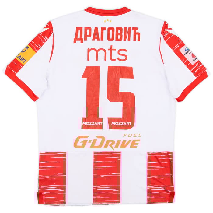 2021-22 Red Star Belgrade Match Issue Home Shirt Dragovic #15
