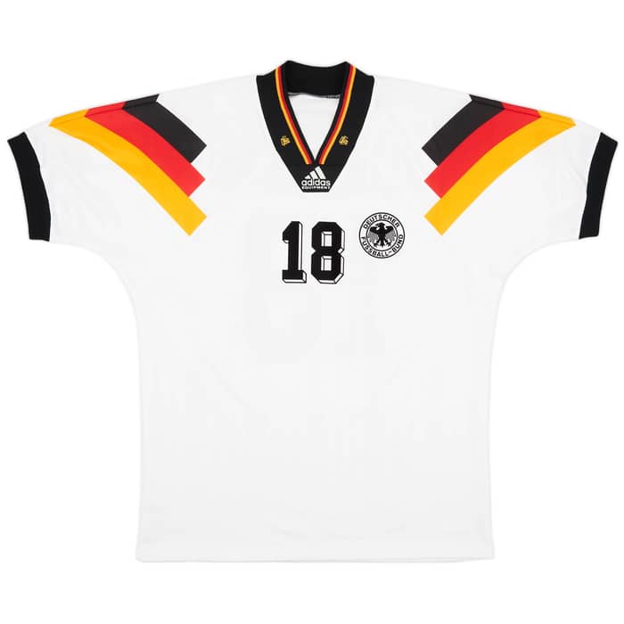 1992-94 Germany Home Shirt Klinsmann #18 - 8/10 - (XL/XXL)