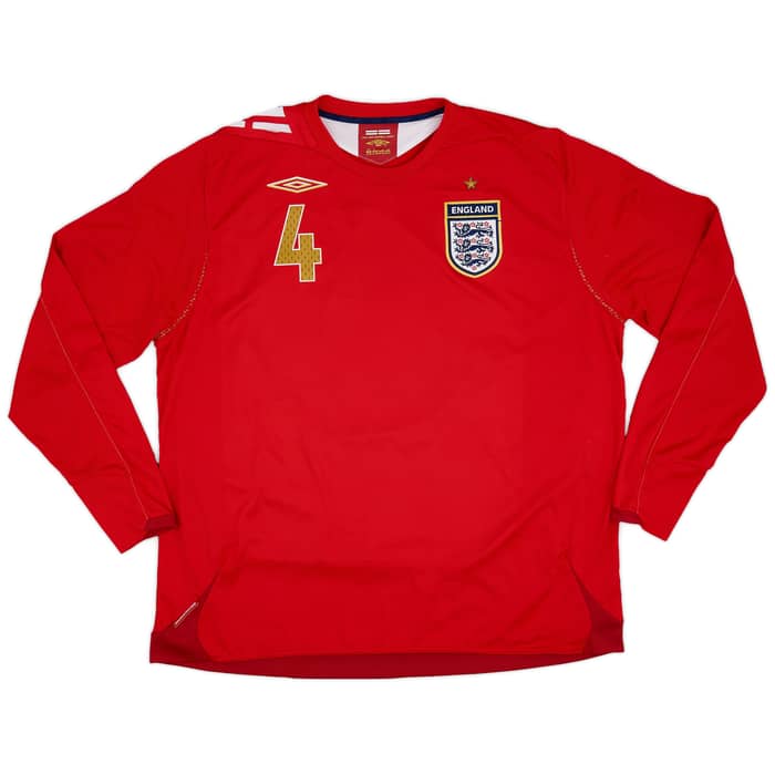 2006-08 England Away L/S Shirt Gerrard #4 - 8/10 - (XXL)