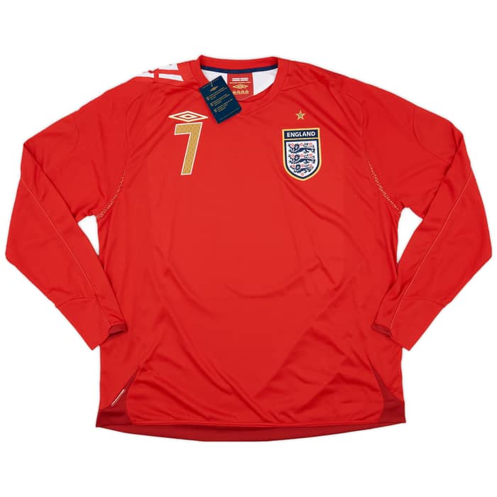 2006-08 England Away L/S Shirt Beckham #7 (XXL)