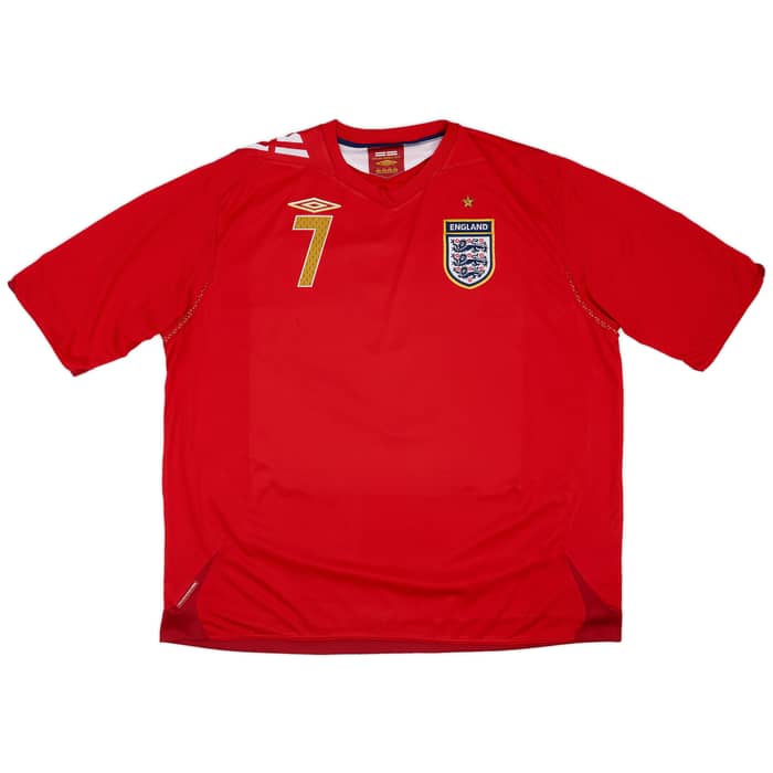 2006-08 England Away Shirt Beckham #7 - 9/10 - (3XL)