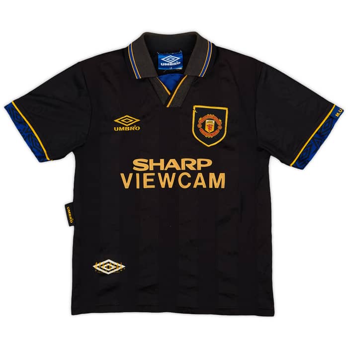 1993-95 Manchester United Away Shirt Sharpe #5 - 6/10 - (L.Boys)