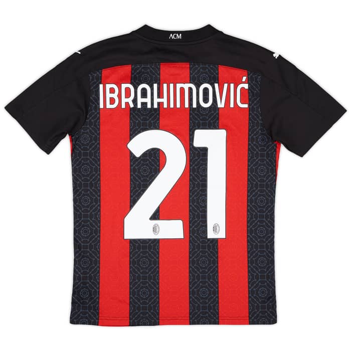 2020-21 AC Milan Home Shirt Ibrahimovic #11 - 10/10 - (S)