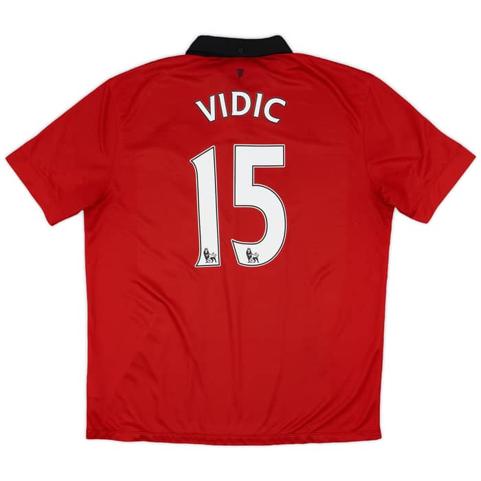 2013-14 Manchester United Home Shirt Vidic #15 - 7/10 - (XL)