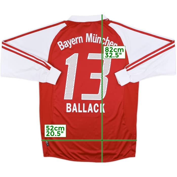 2003-04 Bayern Munich Home L/S Shirt Ballack #13 - 7/10 - (M)