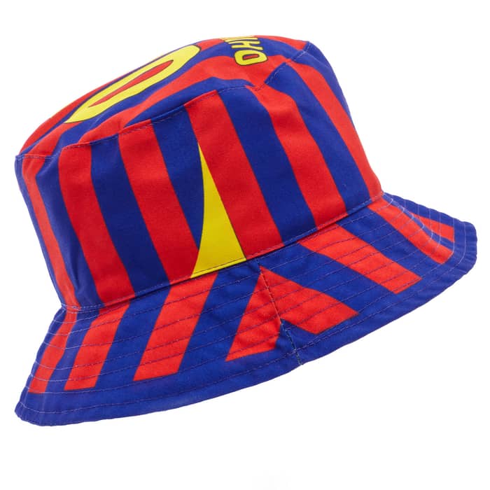 2005-06 Barcelona Home Ronaldinho #10 Bucket Hat (Plus Size)