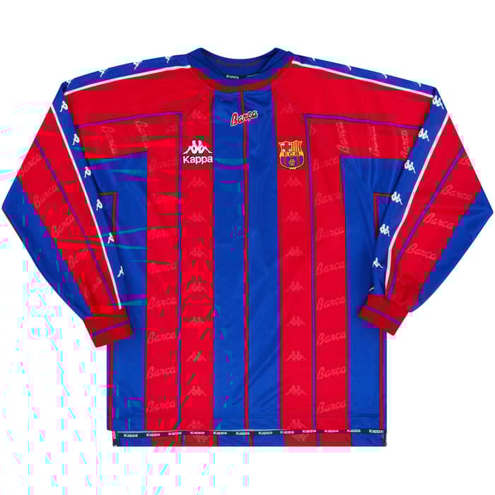 1997-98 Barcelona Home L/S Shirt - 8/10 - (S)