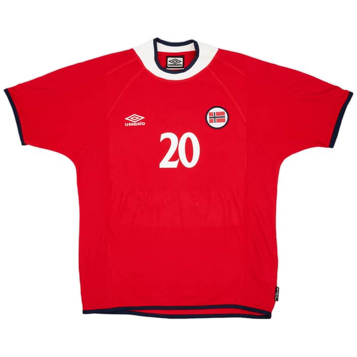 2000-02 Norway Home Shirt Solskjaer #20 - 7/10 - (L)