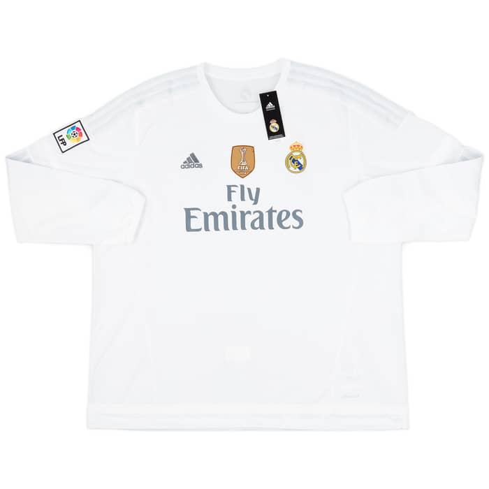 2015-16 Real Madrid Home L/S Shirt Bale #11 (3XL)