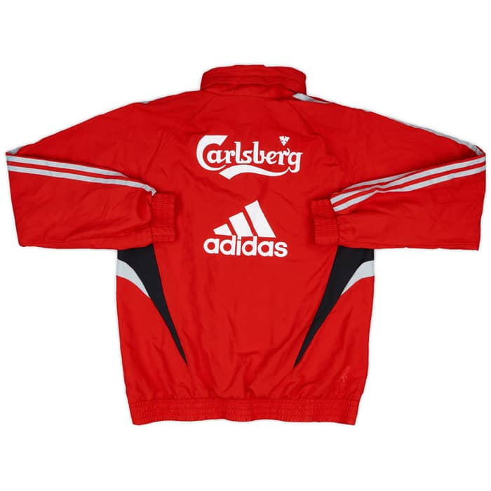2008-09 Liverpool adidas 1/4 Zip Hooded Rain Jacket - 3/10 - (S)