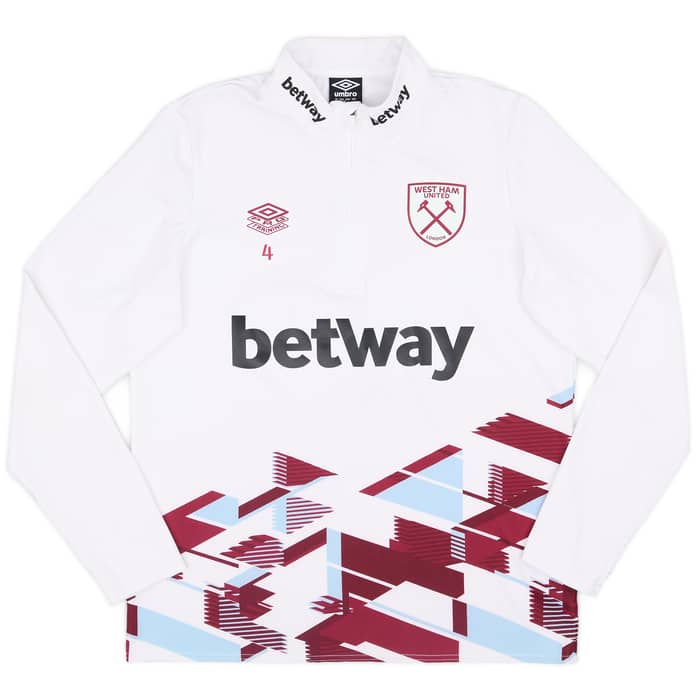 2023-24 West Ham Player Issue 1/4 Zip Training Top - 9/10 - (L)