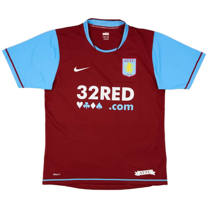 2007-08 Aston Villa Home Shirt Young #7 - 9/10 - (M)