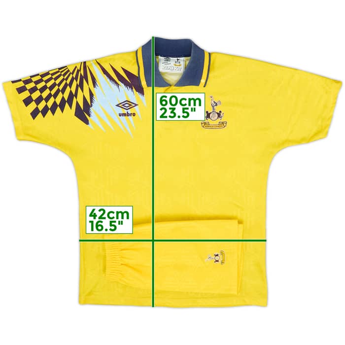 1991-95 Tottenham Away Shirt & Shorts - 8/10 - (L.Boys)