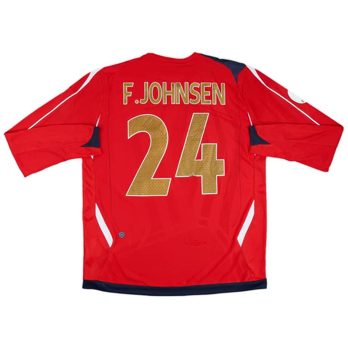 2006-08 Norway Match Issue Home L/S Shirt F. Johnsen #24
