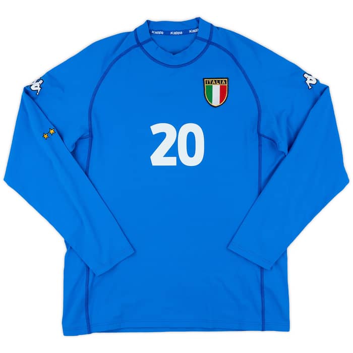 2000-01 Italy Home L/S Shirt Totti #20 - 9/10 - (XXL)