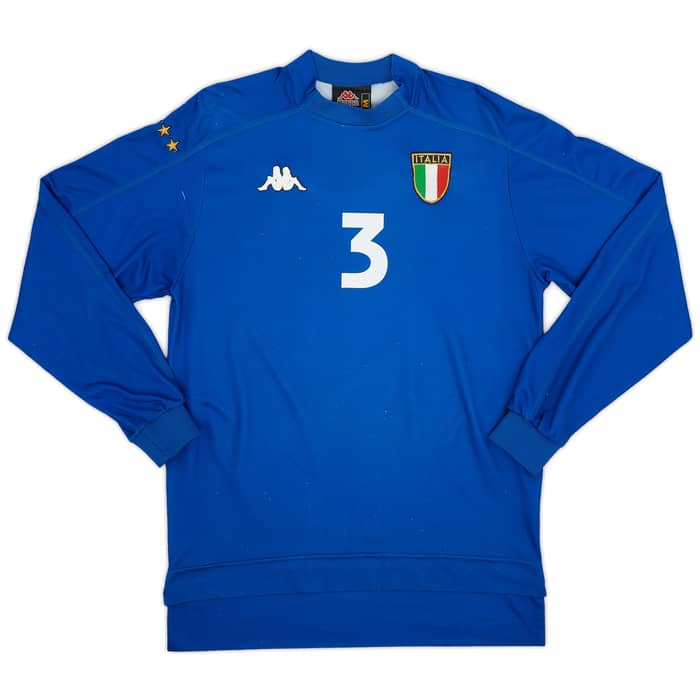 1998-99 Italy Home L/S Shirt Maldini #3 - 8/10 - (M)