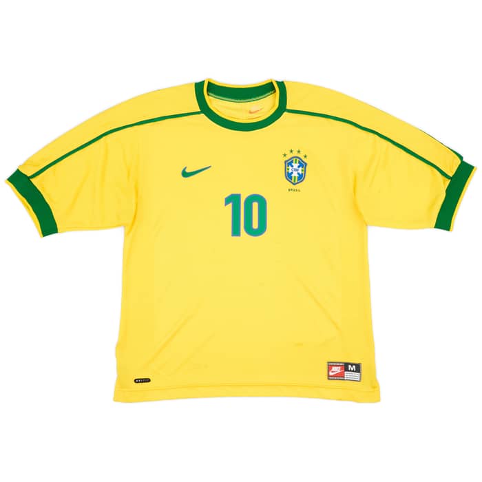 1998-00 Brazil Home Shirt Rivaldo #10 - 6/10 - (M)