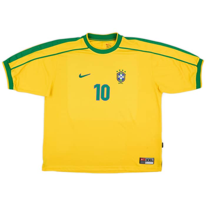1998-00 Brazil Home Shirt Rivaldo #10 - 7/10 - (XXL)