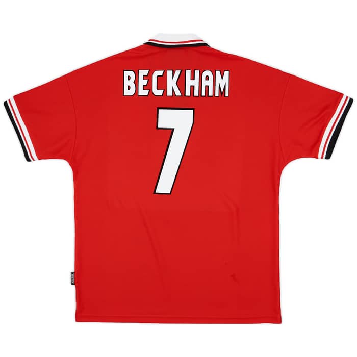 1998-00 Manchester United Home Shirt Beckham #7 - 8/10 - (XL)