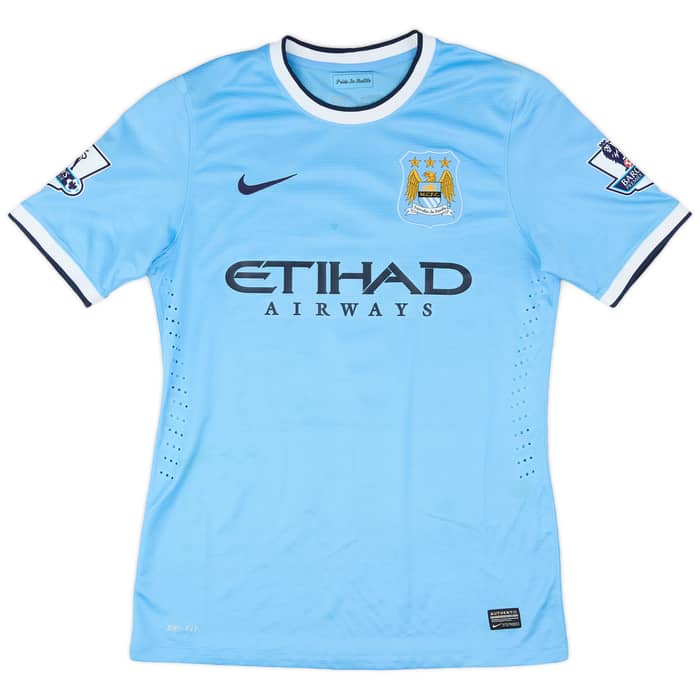 2013-14 Manchester City Match Issue Home Shirt Milner #7