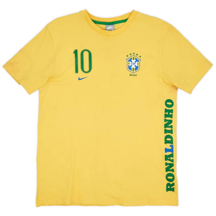 2008-09 Brazil 'Ronaldinho' Nike Cotton Tee #10 - 6/10 - (L)
