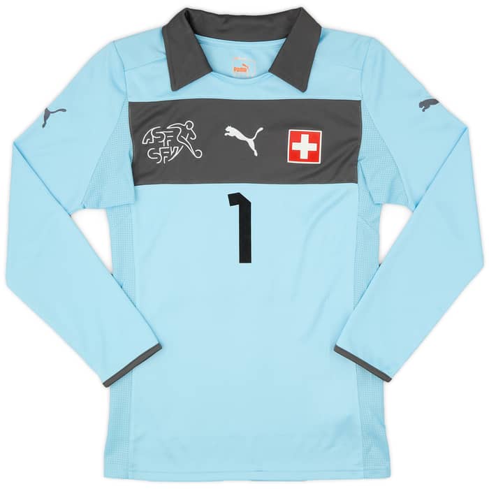 2012-13 Switzerland Authentic GK Shirt Benaglio #1 - 9/10 - (XS)