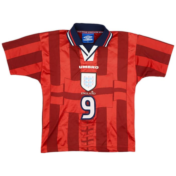 1997-99 England Away Shirt Shearer #9 - 8/10 - (S.Boys)