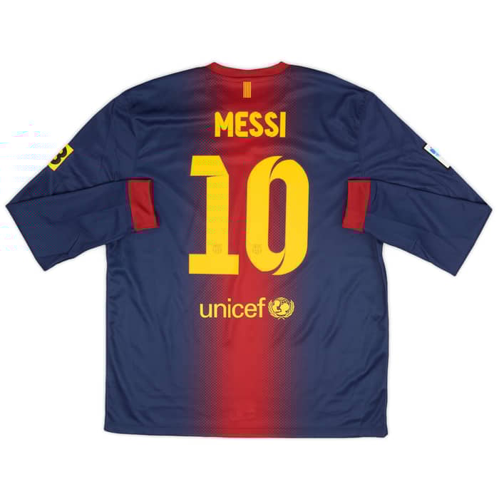 2012-13 Barcelona Home L/S Shirt Messi #10 (XL)