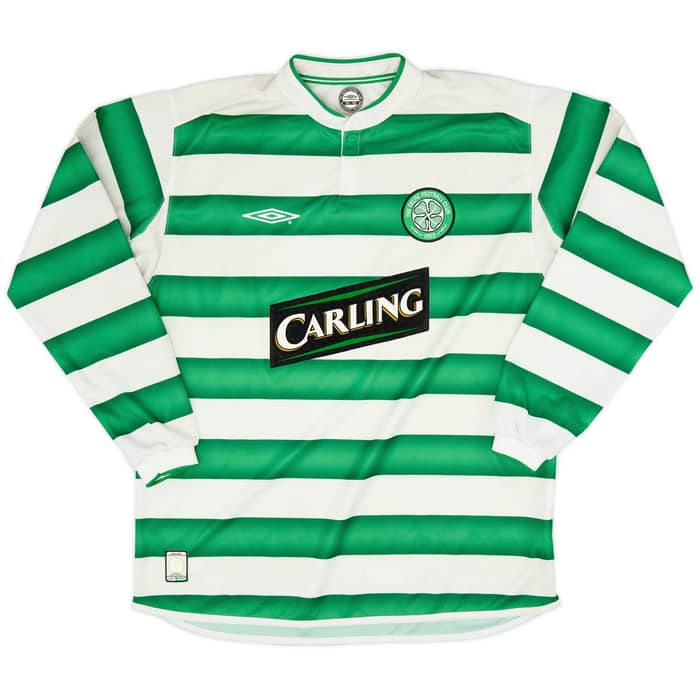 2003-04 Celtic Home L/S Shirt Petrov #19 - 5/10 - (L)