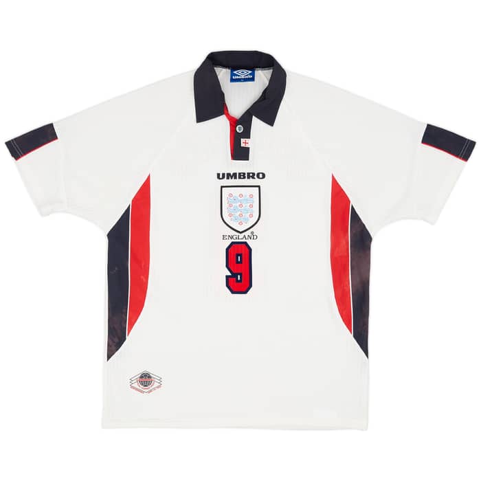1997-99 England Home Shirt Shearer #9 - 6/10 - (XL)