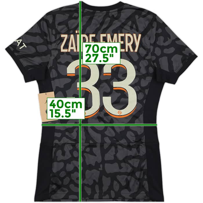 2023-24 Paris Saint-Germain Away Shirt Zaire-Emery #33 (Women's S)